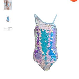 Lola and the Boys-PAILETTE SPARKLE SKY SWIMSUIT- size 8 Brand new